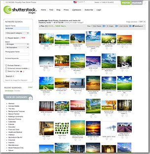 Stock photography website